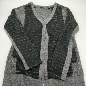 Miss Me Black/Gray Sequin Shoulder Women’s Cardigan Small